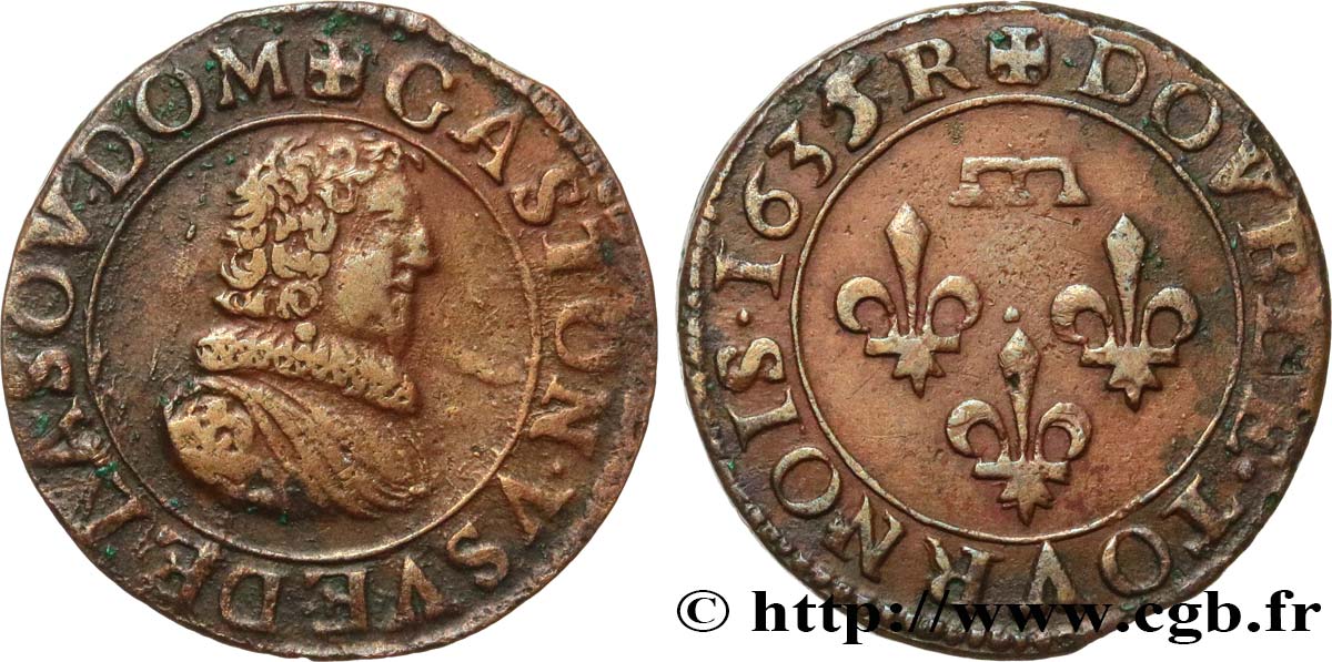PRINCIPAUTY OF DOMBES - GASTON OF ORLEANS Double tournois, type 8 BB