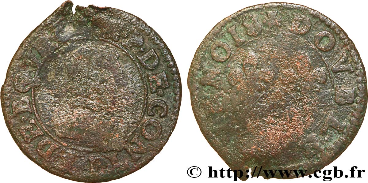 PRINCIPAUTÉ DE CHÂTEAU-REGNAULT - FRANÇOIS DE BOURBON-CONTI Double tournois, type 18 B+