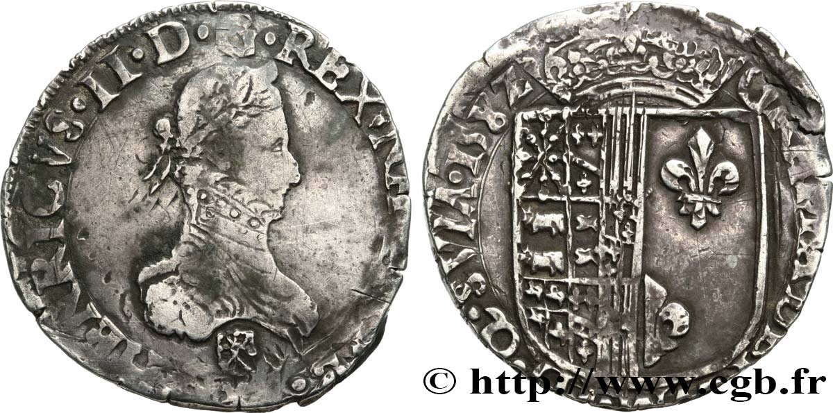 KINGDOM OF NAVARRE - HENRY III Franc MB/q.BB