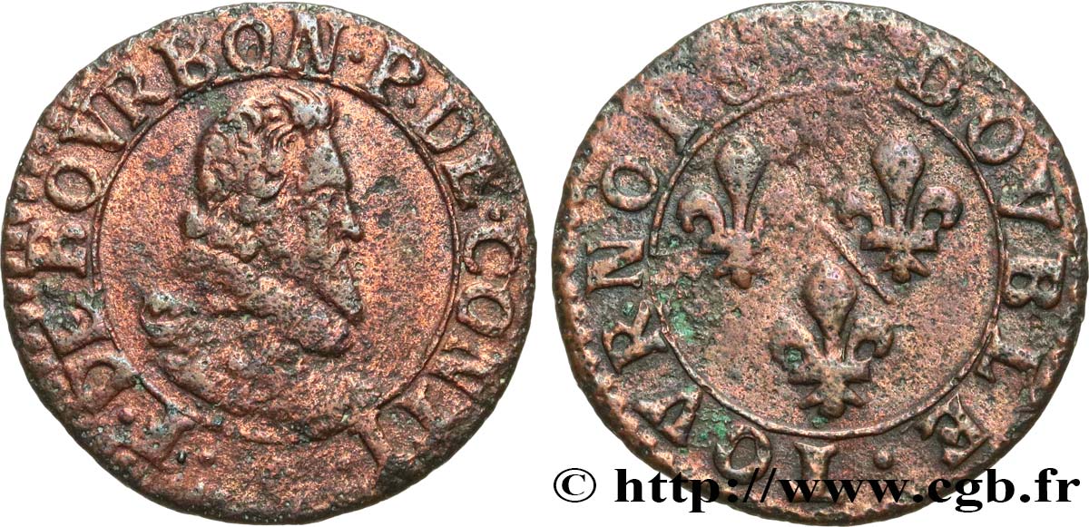PRINCIPAUTÉ DE CHÂTEAU-REGNAULT - FRANÇOIS DE BOURBON-CONTI Double tournois, type 14 TB+