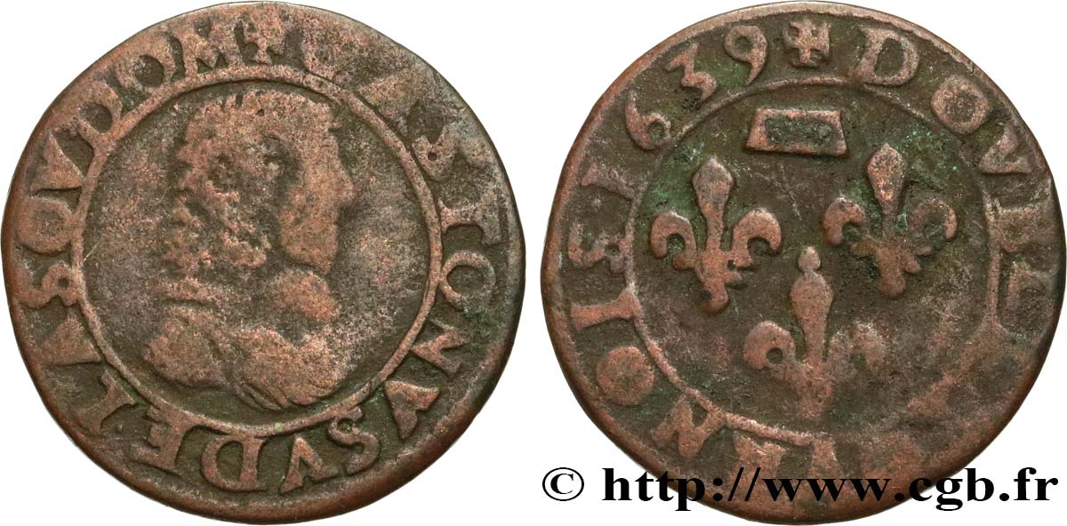 PRINCIPAUTY OF DOMBES - GASTON OF ORLEANS Double tournois BC