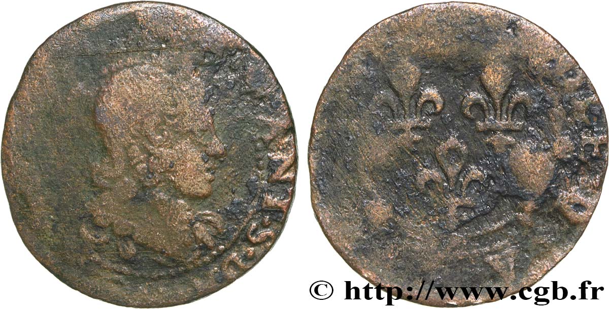 ARDENNES - PRINCIPAUTÉ SOUVERAINE D ARCHES-CHARLEVILLE - CHARLES II DE GONZAGUE Double tournois, légende à douze heures, 2e effigie B