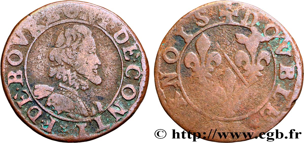 PRINCIPALITY OF CHATEAU-REGNAULT - FRANCIS OF BOURBON-CONTI Double tournois, type 13 F/VG