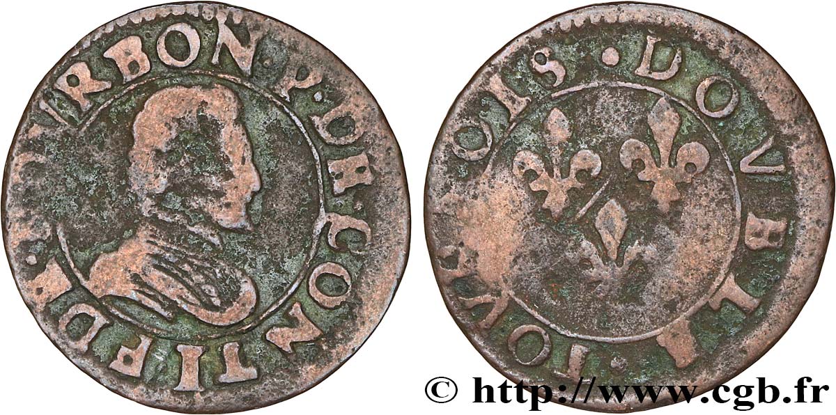PRINCIPAUTÉ DE CHÂTEAU-REGNAULT - FRANÇOIS DE BOURBON-CONTI Double tournois, type 18 B+