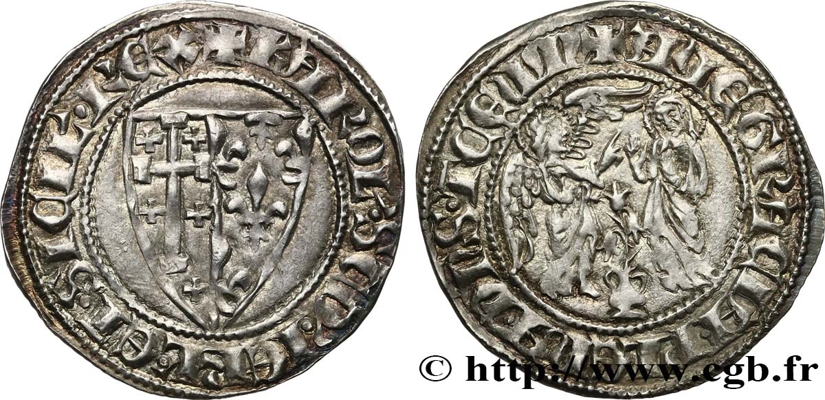 ITALY - NAPLES - CHARLES II OF ANJOU Salut d argent MBC+