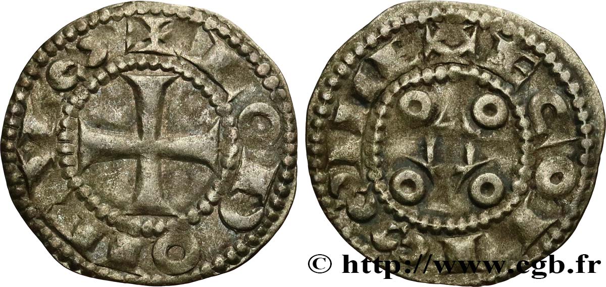 ANGOUMOIS - COMTÉ D ANGOULÊME, au nom de Louis IV d Outremer (936-954) Denier anonyme TTB+