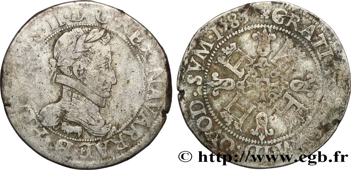 NAVARRE-BEARN - HENRY III Franc BC