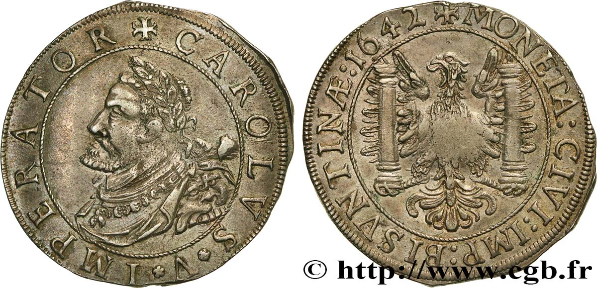 TOWN OF BESANCON - COINAGE STRUCK AT THE NAME OF CHARLES V Demi-daldre MBC+/EBC