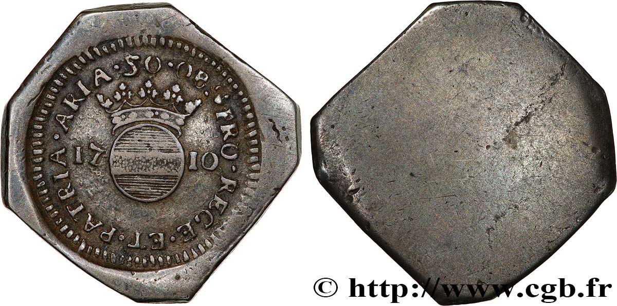 ARTOIS - SIEGE OF AIRE-SUR-LA-LYS 50 sols, monnaie obsidionale XF