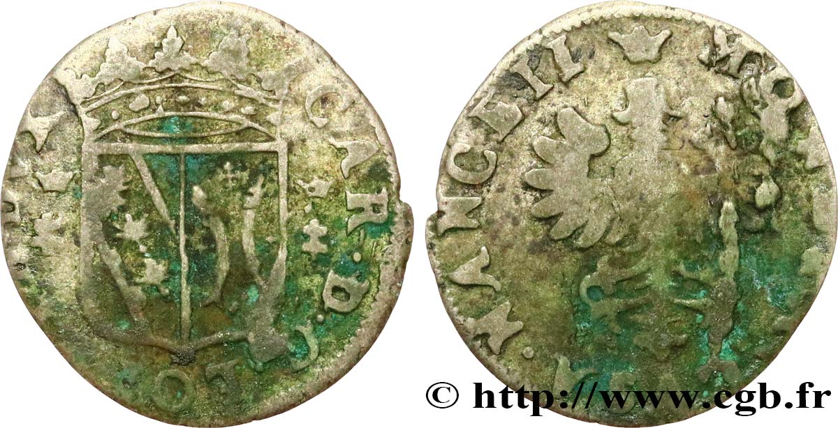DUCHY OF LORRAINE - CHARLES IV Double denier ou gros lorrain RC+