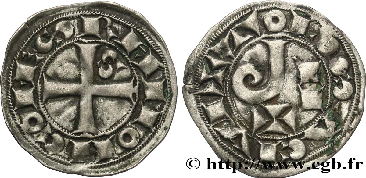 LANGUEDOC - COMTÉ DE TOULOUSE - RAYMOND V, RAYMOND VI OU RAYMOND VII Denier ou raimondin TTB+