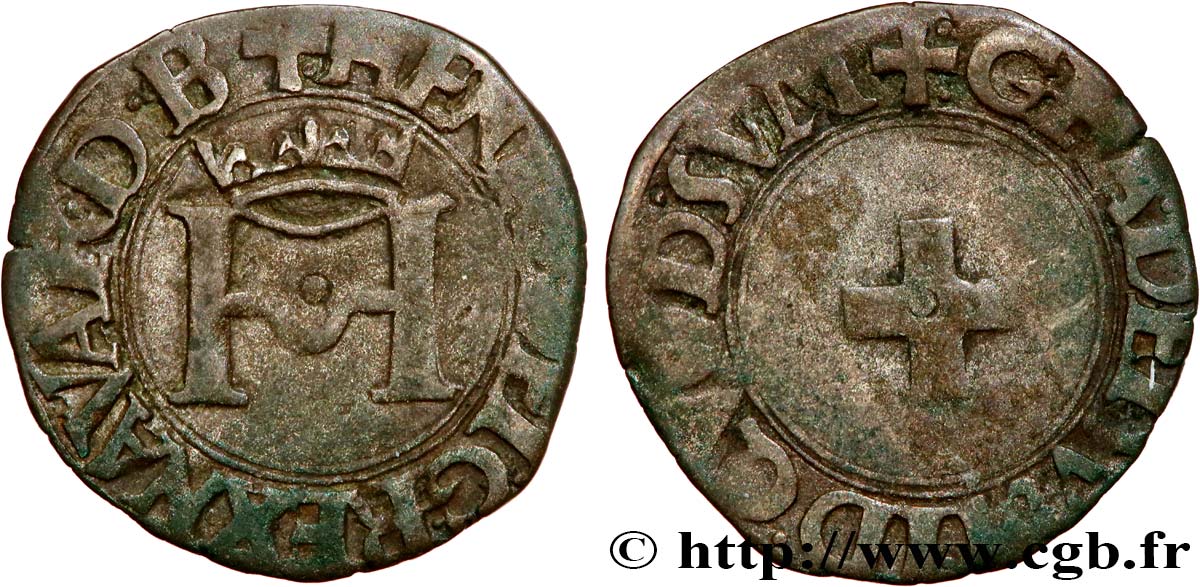NAVARRE - ROYAUME DE NAVARRE - HENRI D ALBRET Liard TB+