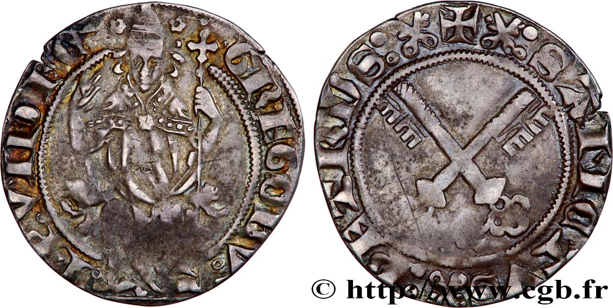 COMTAT-VENAISSIN - GREGORY XI (Pierre Roger de Beaufort) Gros ou carlin XF