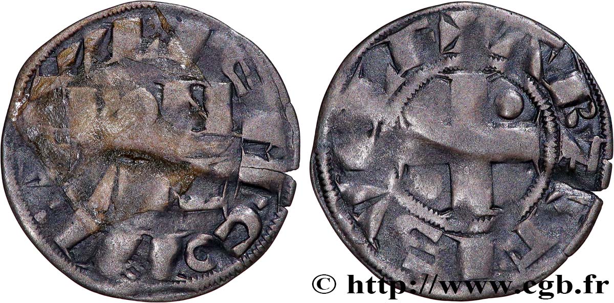 PICARDIE COMT DE PONTHIEU GUILLAUME III Denier Parisis Bfe 715813 PICARDIE COMT DE PONTHIEU GUILLAUME III Denier Parisis Bfe 715813