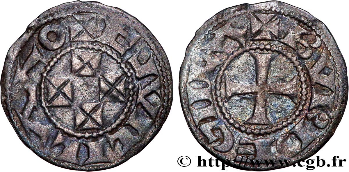 AQUITAINE - DUCHÉ D&nbsp;AQUITAINE - GUILLAUME X  Denier TTB