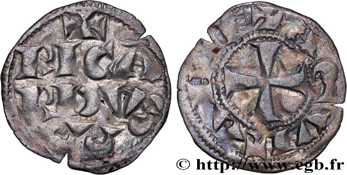 AQUITAINE - DUCHÉ D&nbsp;AQUITAINE - RICHARD CŒUR DE LION Denier, 1er type TB+