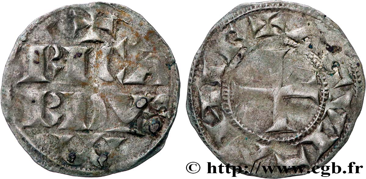 AQUITAINE - DUCHÉ D AQUITAINE - RICHARD CŒUR DE LION Denier, 1er type BC+