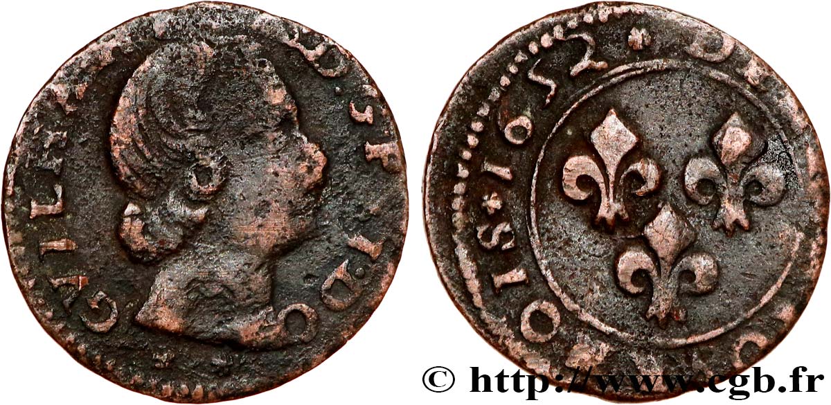 PRINCIPAUTY OF ORANGE - GUILLAUME-HENRY OF NASSAU Denier tournois, type 4 S