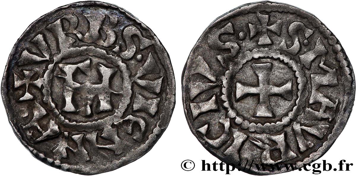 DAUPHINÉ - ARCHBISHOPRIC OF VIENNE - ANONYMOUS Denier anonyme ou viennois au monogramme d Henri III le Noir AU