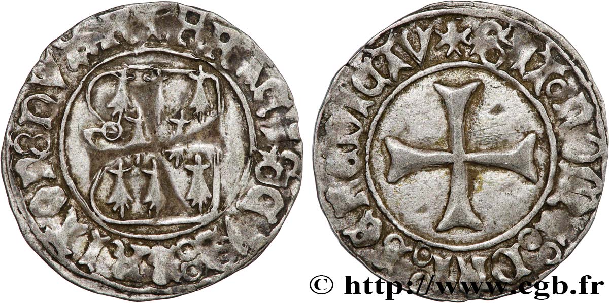 BRETAGNE - DUCHÉ DE BRETAGNE - FRANÇOIS II Blanc à la targe TTB