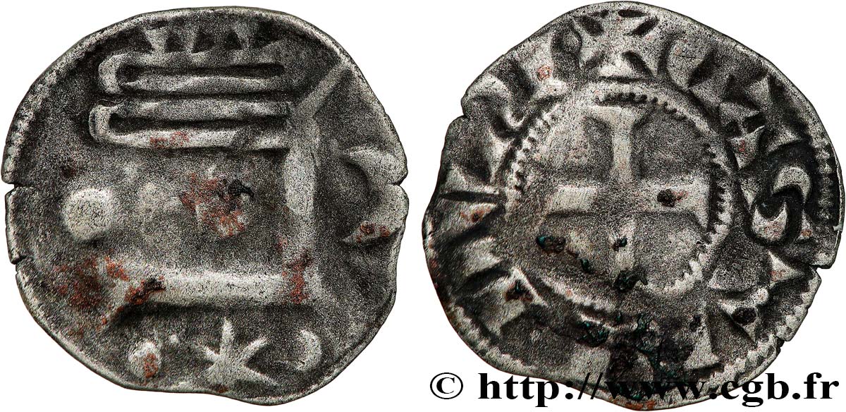 CHÂTEAUDUN - VICOMTÉ DE CHÂTEAUDUN - THIBAUT VI Denier, type bléso-chartrain VF/XF