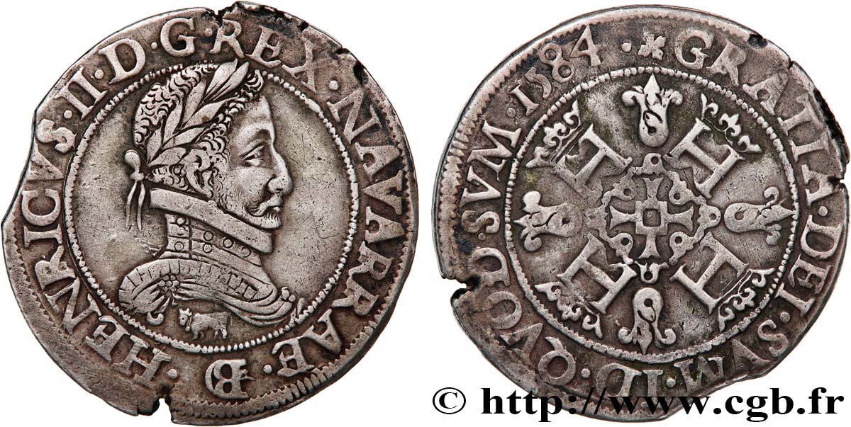 NAVARRE-BEARN - HENRY III Franc AU