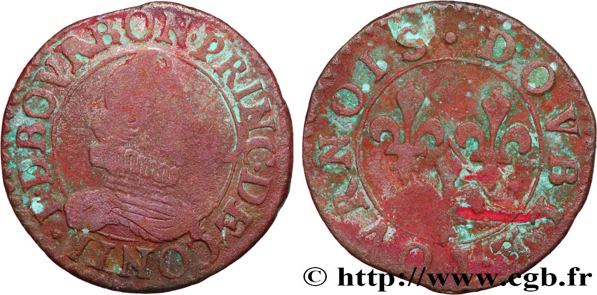 PRINCIPAUTÉ DE CHÂTEAU-REGNAULT - FRANÇOIS DE BOURBON-CONTI Double tournois, type 8 TB+