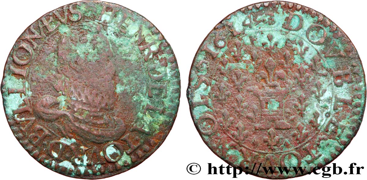 ARDENNES - PRINCIPAUTÉ DE SEDAN - HENRI DE LA TOUR D&nbsp;AUVERGNE Double tournois, type 6 TB