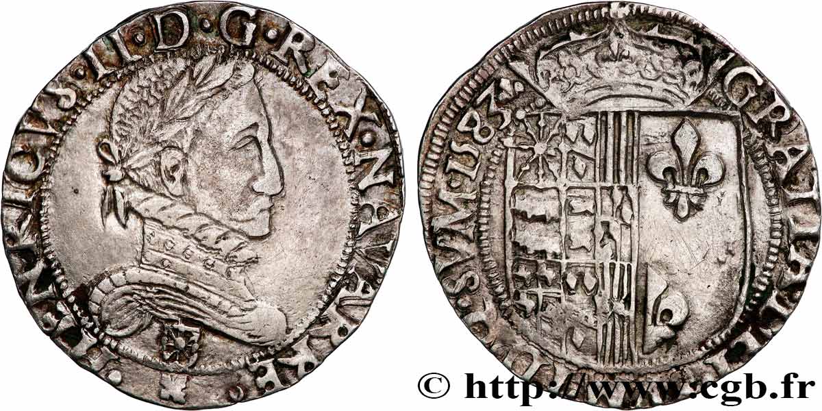 KINGDOM OF NAVARRE - HENRY III Franc AU/AU