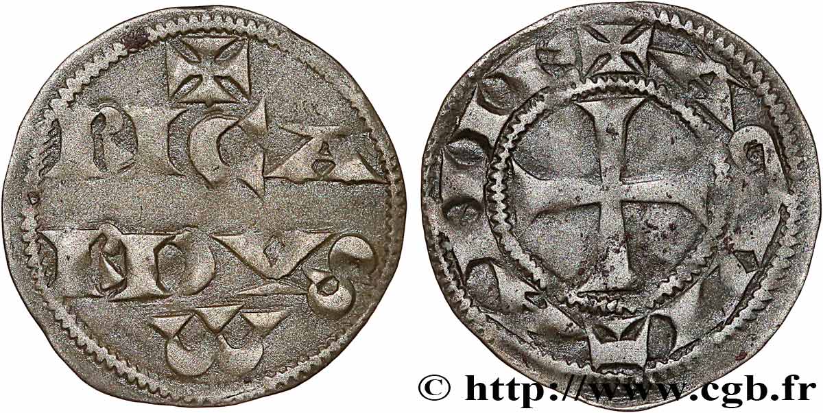 AQUITAINE - DUCHÉ D AQUITAINE - RICHARD CŒUR DE LION Denier, 1er type MBC