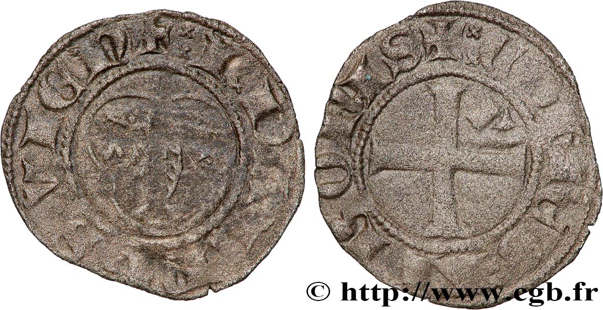DAUPHINÉ - COUNTY OF VIENNOIS - JOHN II Grand denier (denier ou double denier ?) VF