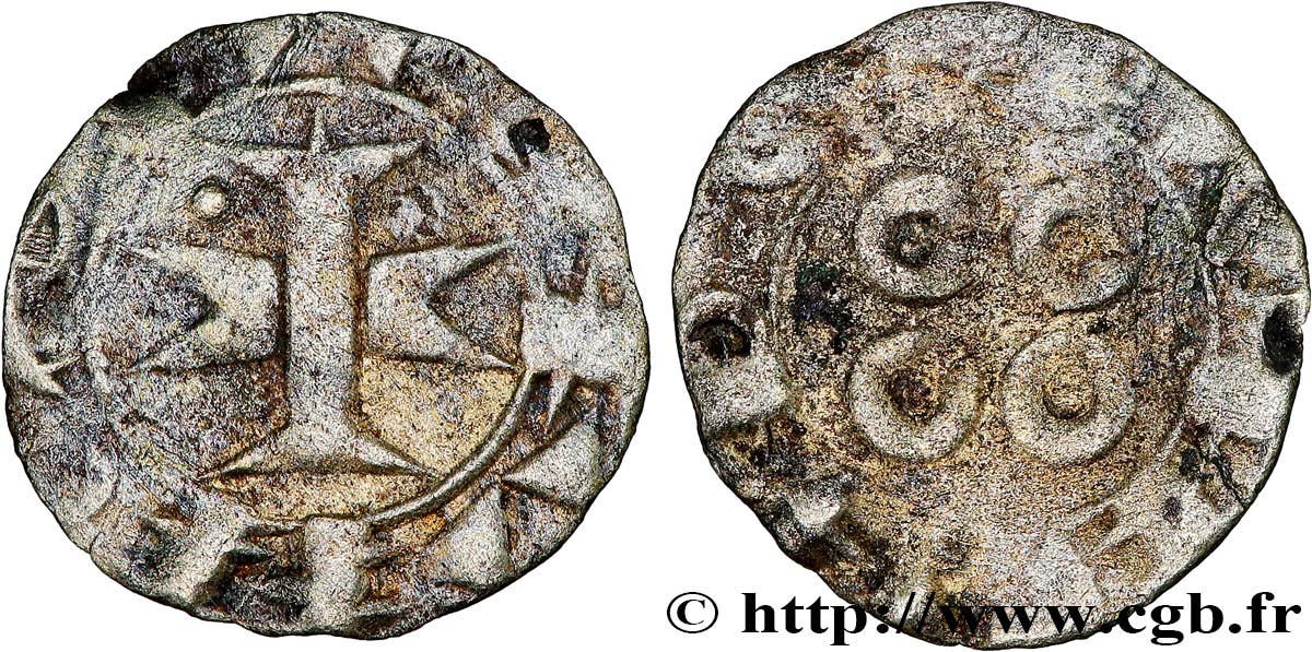 LANGUEDOC - COMTÉ DE MELGUEIL - ÉVÊQUES DE MAGUELONNE - ANONYMES Denier anonyme ou melgorien TB
