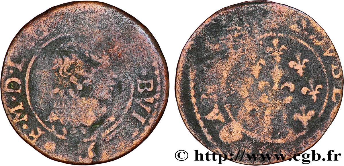 ARDENNES - PRINCIPAUTÉ DE SEDAN - FRÉDÉRIC-MAURICE DE LA TOUR D AUVERGNE Double tournois, type 13 (grande collerette/grande tour en bas du champ) TB