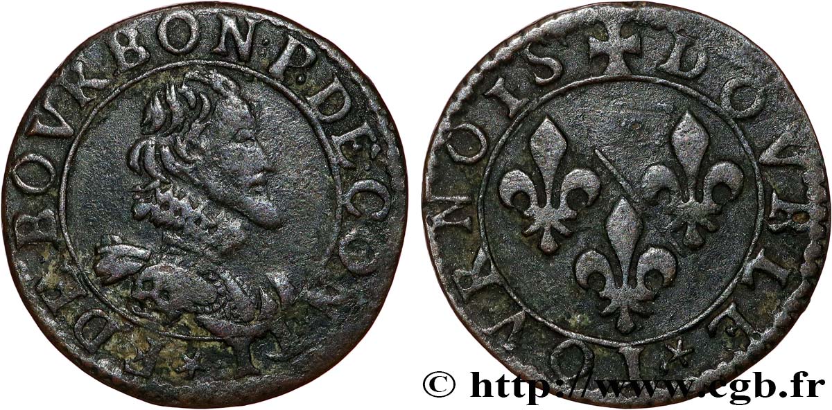 PRINCIPAUTÉ DE CHÂTEAU-REGNAULT - FRANÇOIS DE BOURBON-CONTI Double tournois, type 14 TB+