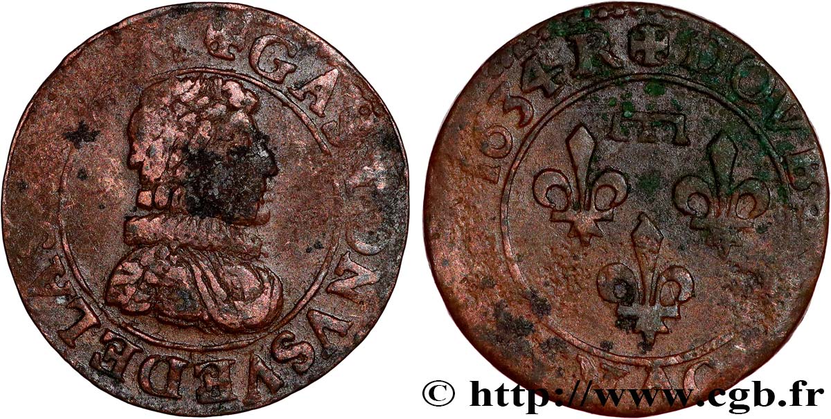 DOMBES - PRINCIPAUTÉ DE DOMBES - GASTON D&nbsp;ORLÉANS Double tournois, type 8 TB