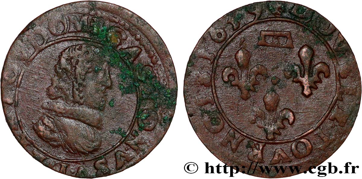 DOMBES - PRINCIPAUTÉ DE DOMBES - GASTON D&nbsp;ORLÉANS Double tournois TB+