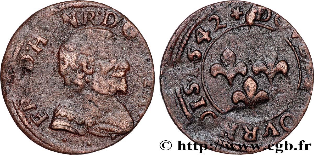 PRINCIPAUTY OF ORANGE - FREDERIC-HENRY OF NASSAU Double tournois, type 5 BC+