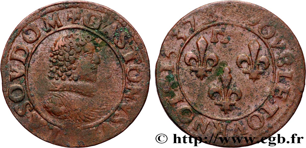 DOMBES - PRINCIPAUTÉ DE DOMBES - GASTON D&nbsp;ORLÉANS Double tournois, type 8 TB+