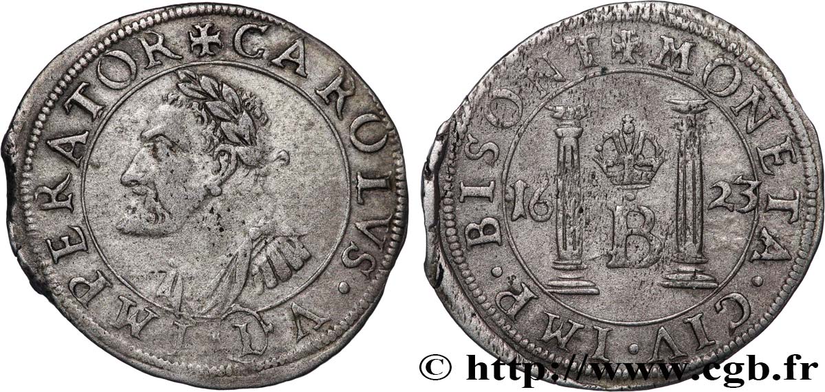 TOWN OF BESANCON - COINAGE STRUCK IN THE NAME OF CHARLES V Gros XF/AU