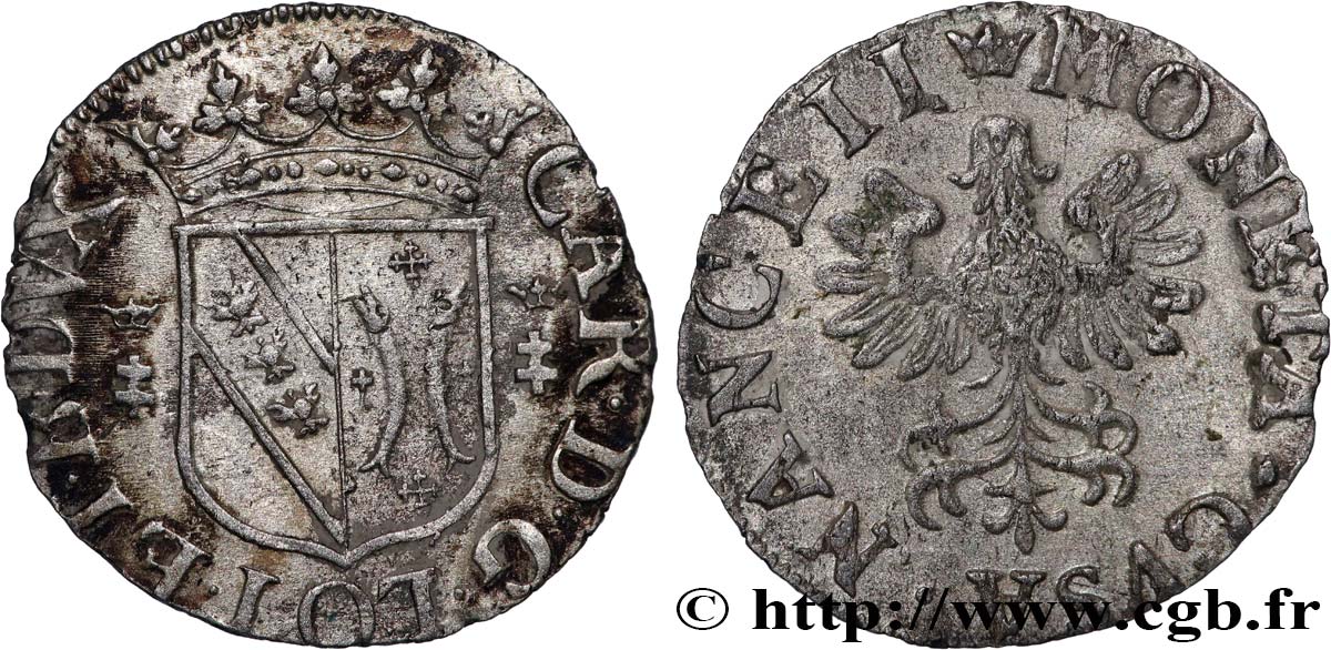 LORRAINE - DUCHÉ DE LORRAINE - CHARLES IV Double denier ou gros lorrain TTB+/SUP