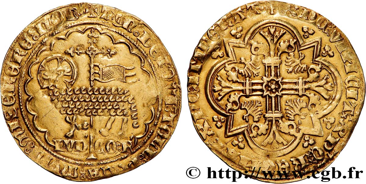 COUNTY OF FLANDRE - LOUIS OF MALE Mouton d&nbsp;or AU/AU