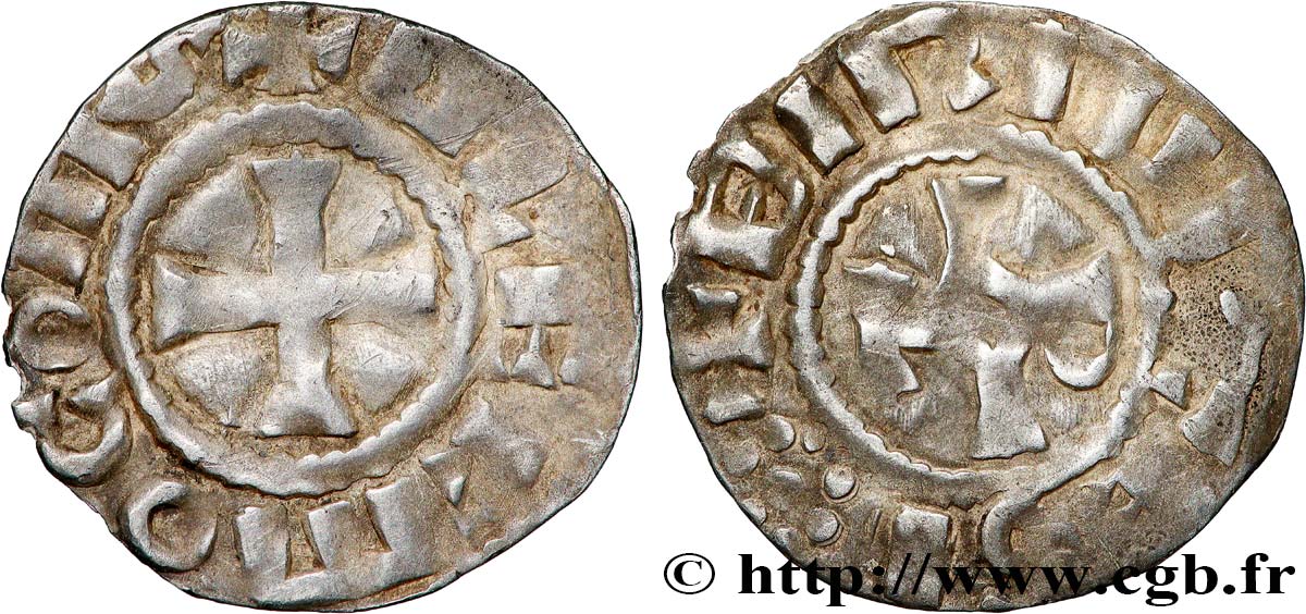 AUVERGNE - GUILLAUME II AND HIS SUCCESORS Denier VF