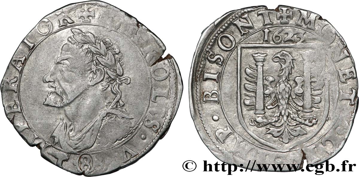 TOWN OF BESANCON - COINAGE STRUCK AT THE NAME OF CHARLES V Teston ou huit gros q.BB/BB