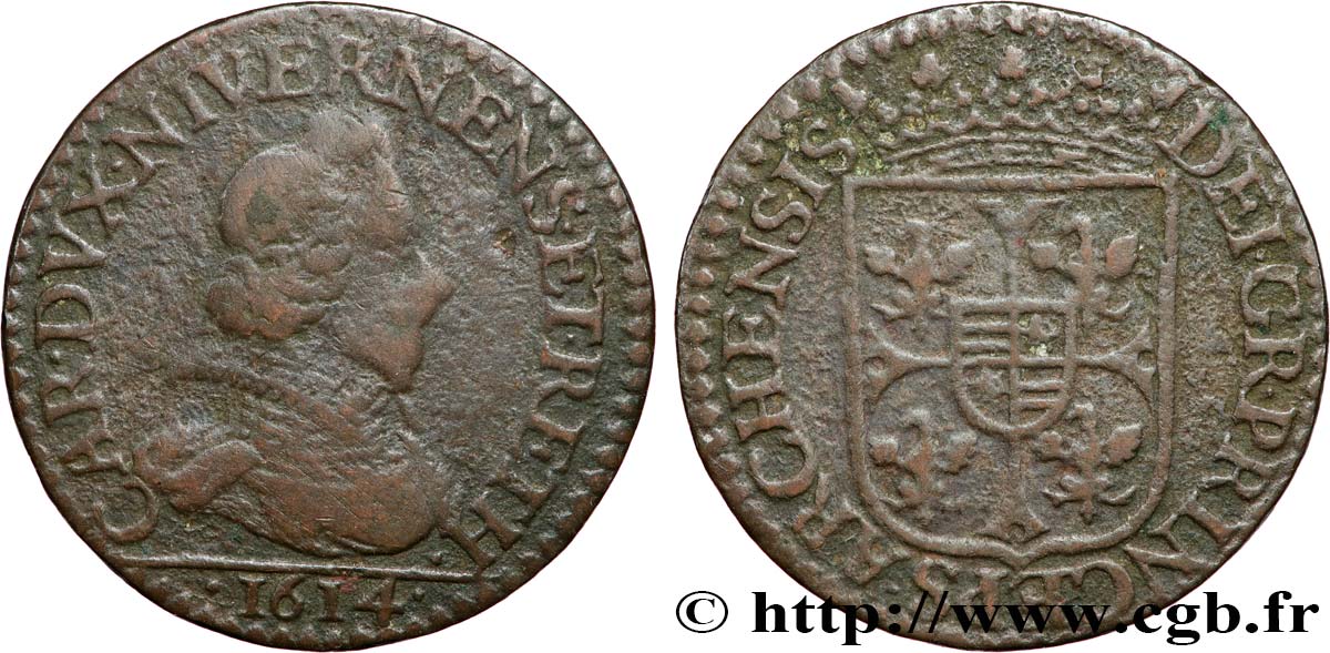 ARDENNES - PRINCIPAUTY OF ARCHES-CHARLEVILLE - CHARLES I OF GONZAGUE Liard, type 4 fSS