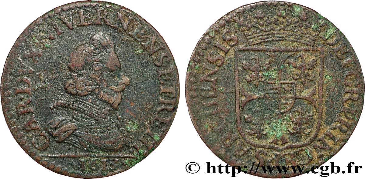 ARDENNES - PRINCIPALITY OF ARCHES-CHARLEVILLE - CHARLES I GONZAGA Liard, type 3 VF