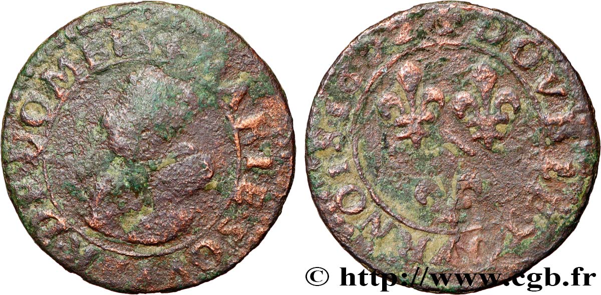 DOMBES - PRINCIPAUTÉ DE DOMBES - MARIE DE BOURBON-MONTPENSIER Double tournois B+