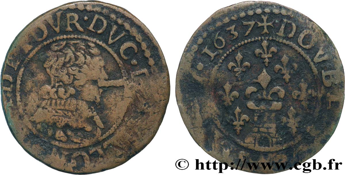 ARDENNES - PRINCIPALITY OF SEDAN - FREDERIC-MAURICE DE LA TOUR D AUVERGNE Double tournois, type 13 (grande collerette/grande tour en bas du champ) VF