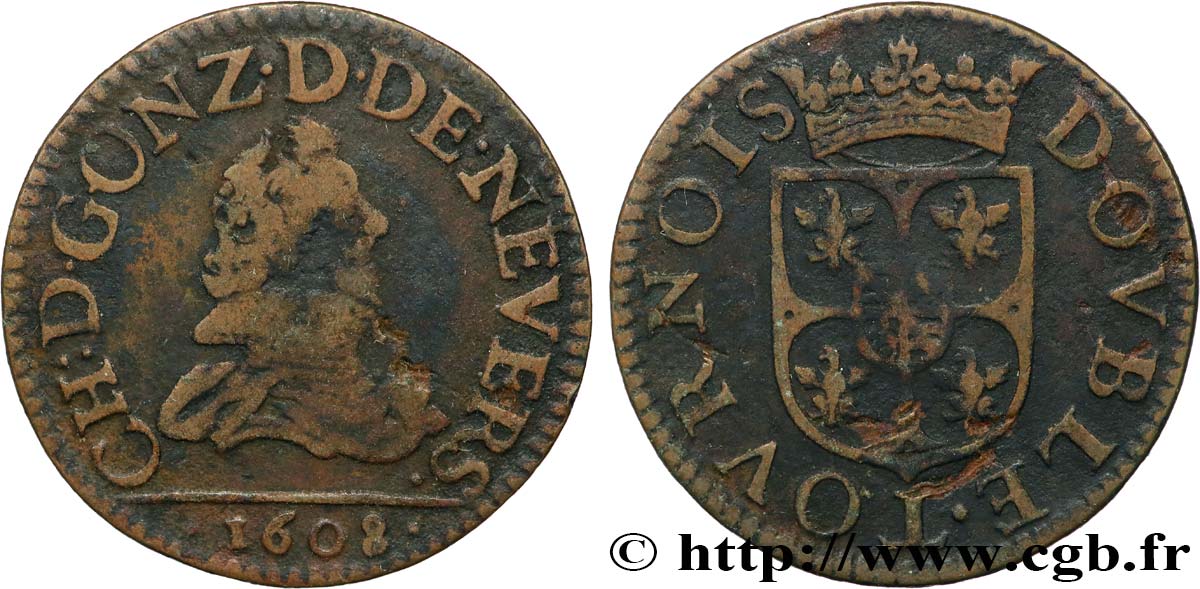 ARDENNES - PRINCIPALITY OF ARCHES-CHARLEVILLE - CHARLES I GONZAGA Double tournois VF