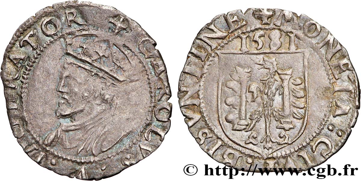 TOWN OF BESANCON - COINAGE STRUCK AT THE NAME OF CHARLES V Carolus BB/q.SPL
