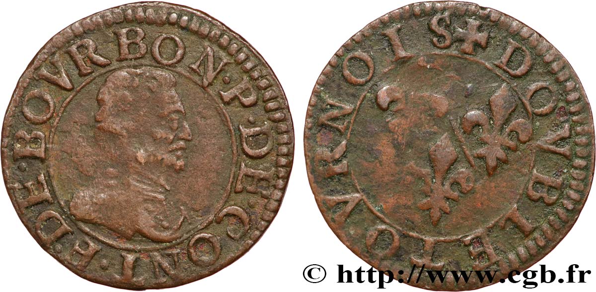 PRINCIPAUTY OF CHATEAU-REGNAULT - FRANCOIS OF BOURBON-CONTI Double tournois, type 18 BB